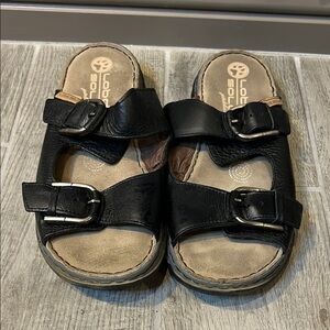 Lobo Solo Black Leather Sandals with adjustable straps size 27 1/2 or US10